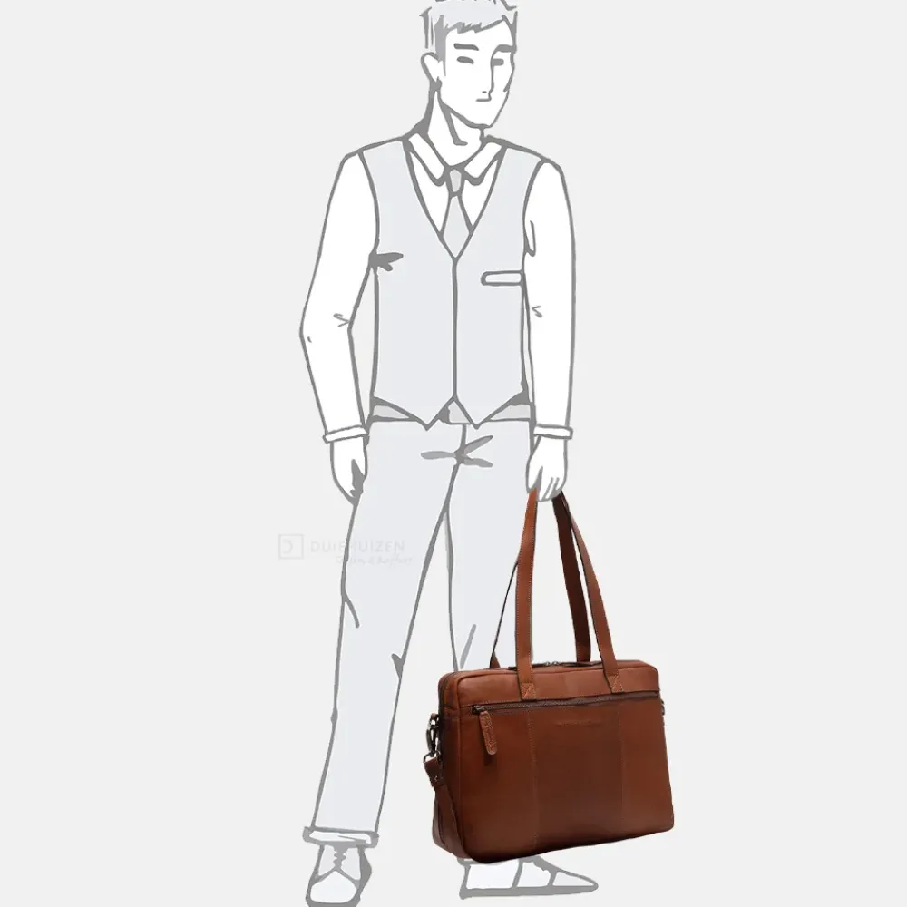 Dames Laptoptassen^Chesterfield Modena laptoptas 15 inch cognac