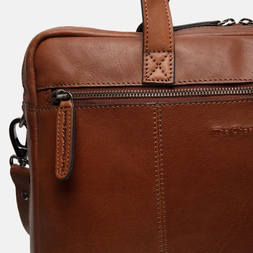 Dames Laptoptassen^Chesterfield Modena laptoptas 15 inch cognac