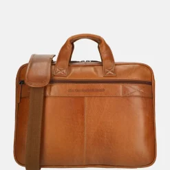Heren Laptoptassen^Chesterfield Novum laptoptas 15 inch cognac