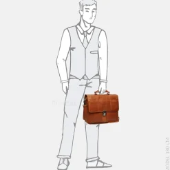 Heren Laptoptassen^Chesterfield Stuttgart laptoptas 14 inch cognac