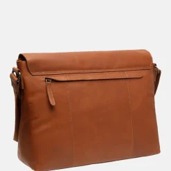 Schoudertassen^Chesterfield Toledo schoudertas A4 cognac