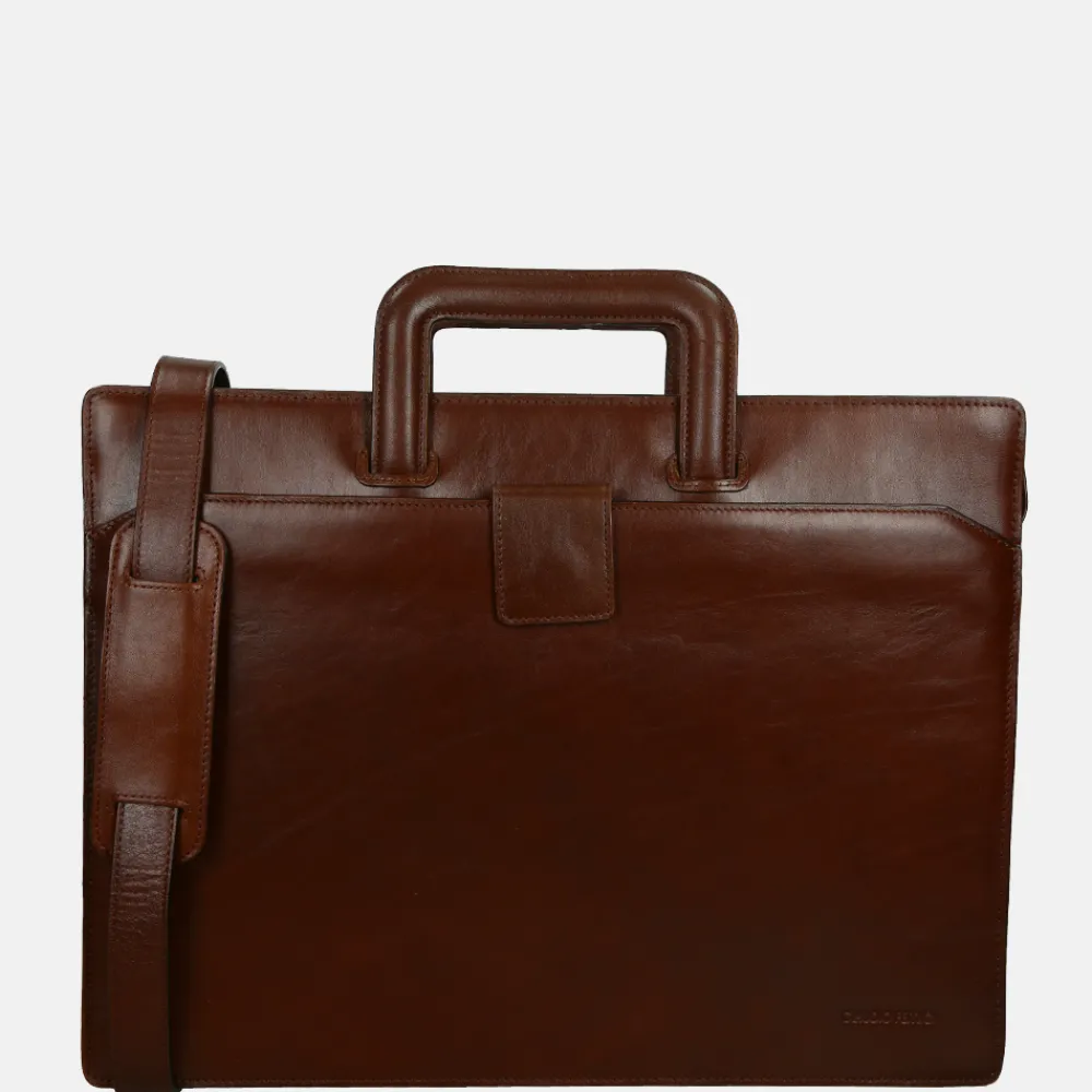 Schoolhandtassen | Dames Laptoptassen^Claudio Ferrici Classico laptoptas 15.6 inch M brown