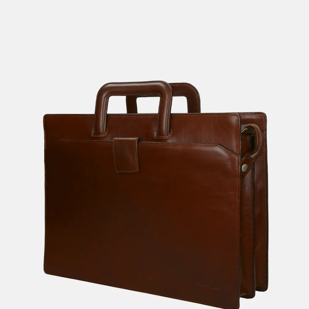 Schoolhandtassen | Dames Laptoptassen^Claudio Ferrici Classico laptoptas 15.6 inch L brown