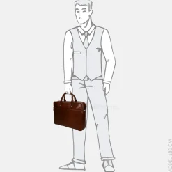 Dames Laptoptassen^Claudio Ferrici laptoptas 15 inch brown