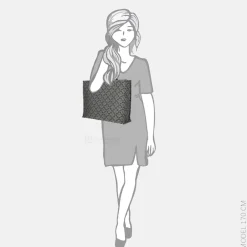 Shoppers^Claudio Ferrici Logo shopper L taupe
