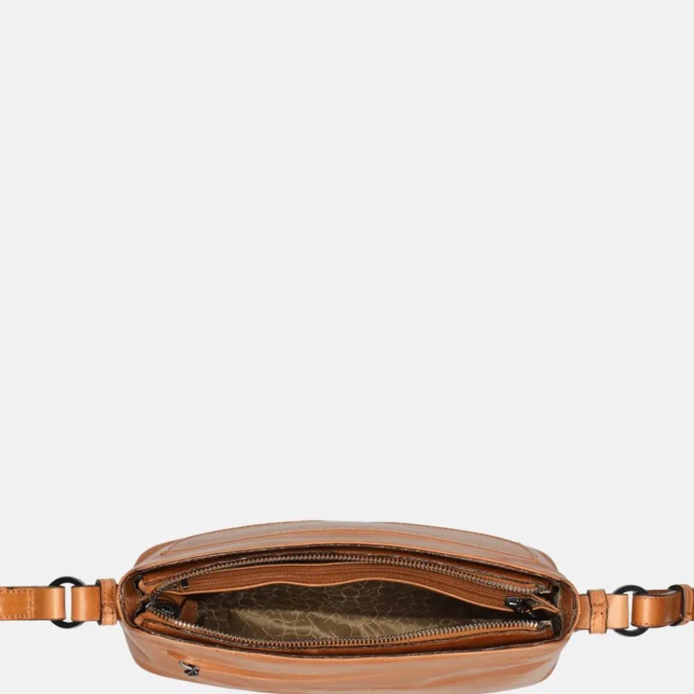 Crossbody Tassen^Claudio Ferrici Pelle Vecchia crossbody tas cognac
