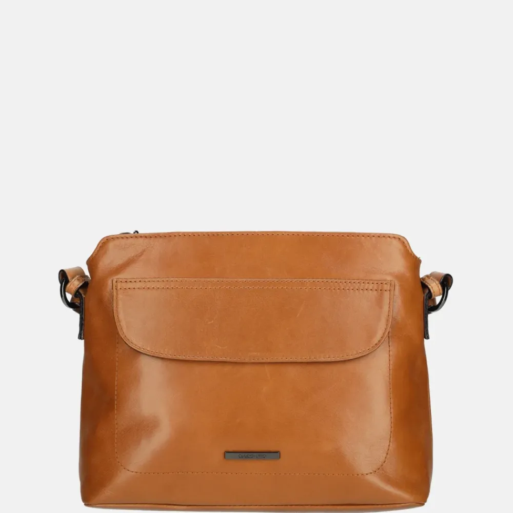 Crossbody Tassen^Claudio Ferrici Pelle Vecchia crossbody tas cognac