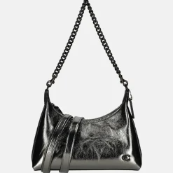 Schoudertassen^Coach Julliet schoudertas 25' metallic anthracite