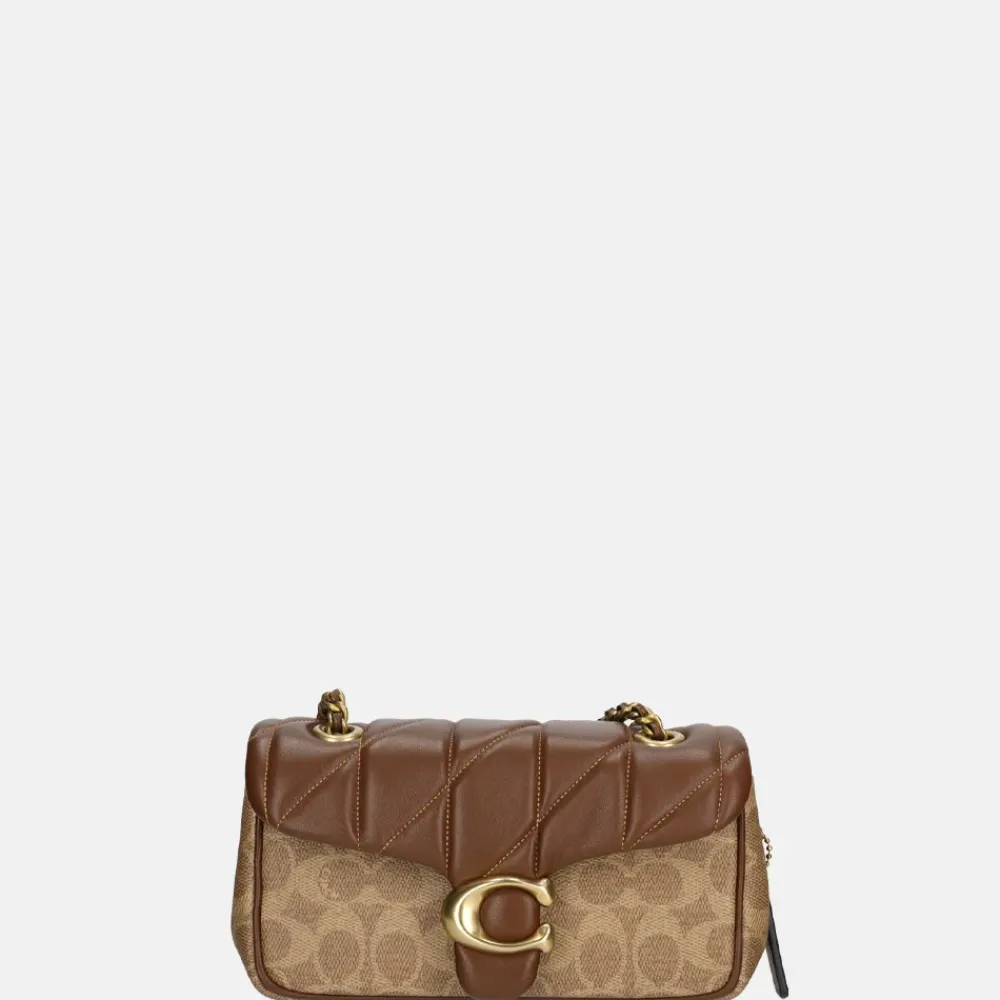 Schoudertassen^Coach Tabby Quilted schoudertas 20' tan brown