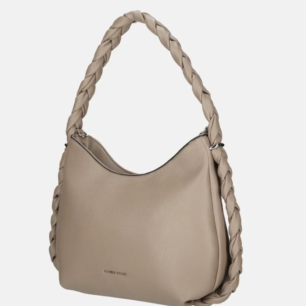 Schoudertassen^Daniele Donati buideltas dark taupe
