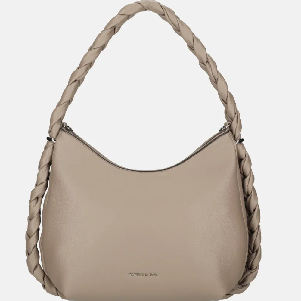 Schoudertassen^Daniele Donati buideltas dark taupe