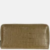 Dames Portemonnees^David Jones portemonnee L croco olive green