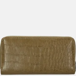 Dames Portemonnees^David Jones portemonnee L croco olive green