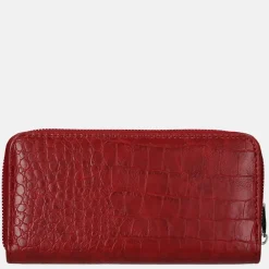 Dames Portemonnees^David Jones portemonnee L croco dark red