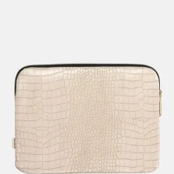 School Accessoires | Laptophoezen^Duifhuizen croco laptophoes 13 inch beige