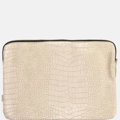 School Accessoires | Laptophoezen^Duifhuizen croco laptophoes 15 inch beige