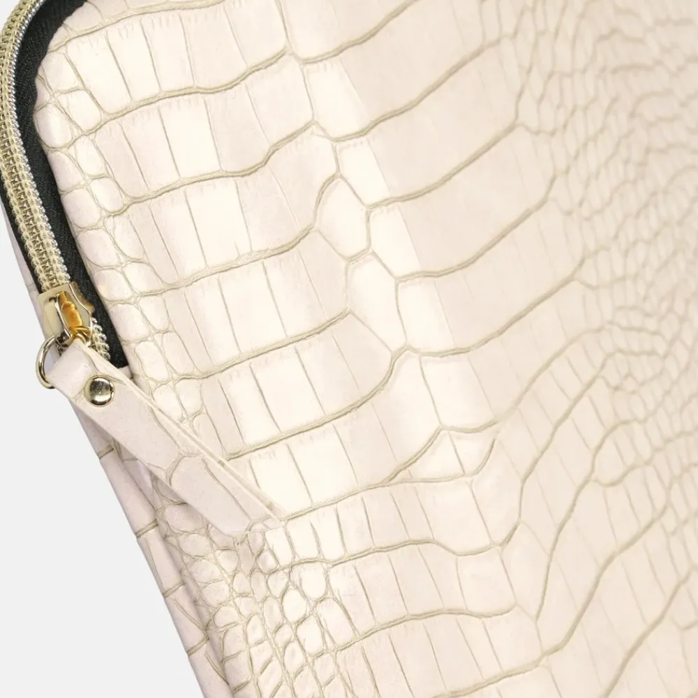School Accessoires | Laptophoezen^Duifhuizen croco laptophoes 13 inch beige