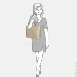 Schoolhandtassen | Dames Laptoptassen^Duifhuizen croco shopper met laptopvak lichttaupe