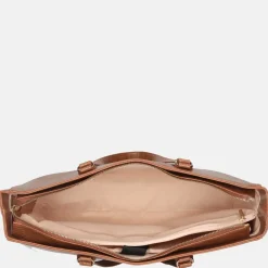 Schoolhandtassen | Dames Laptoptassen^Duifhuizen croco shopper met laptopvak cognac