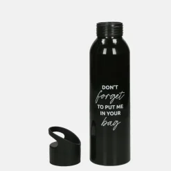 Drinkflessen | School Accessoires^Duifhuizen drinkfles zwart/zilver