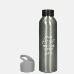 Drinkflessen | School Accessoires^Duifhuizen drinkfles zwart/zilver