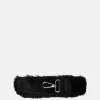 Schouderbanden^Duifhuizen faux fur schouderband zwart zilver