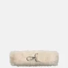 Schouderbanden^Duifhuizen faux fur schouderband beige zilver