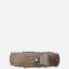 Schouderbanden^Duifhuizen faux fur schouderband grijs zilver