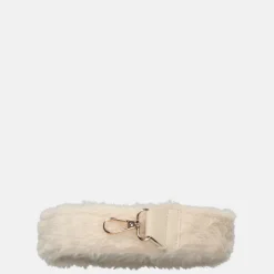 Schouderbanden^Duifhuizen faux fur schouderband beige goud