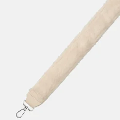 Schouderbanden^Duifhuizen faux fur schouderband beige zilver