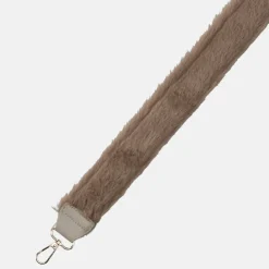 Schouderbanden^Duifhuizen faux fur schouderband grijs goud