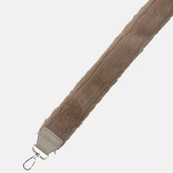 Schouderbanden^Duifhuizen faux fur schouderband grijs zilver