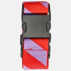 Kofferriemen^Duifhuizen kofferriem stripe purple-red
