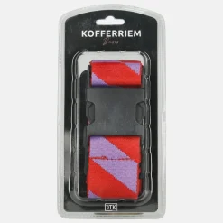 Kofferriemen^Duifhuizen kofferriem stripe purple-red