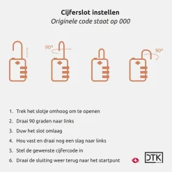 Koffersloten^Duifhuizen kofferslot zwart & grijs