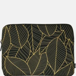 School Accessoires | Gepersonaliseerde Laptophoezen^Duifhuizen laptophoes 15 inch zwart goud blad