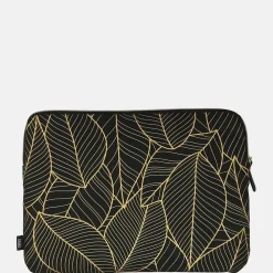 School Accessoires | Gepersonaliseerde Laptophoezen^Duifhuizen laptophoes 13 inch zwart goud blad