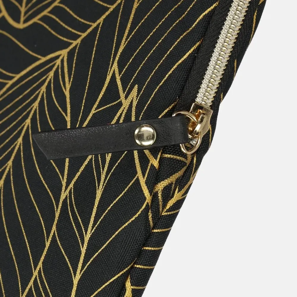 School Accessoires | Gepersonaliseerde Laptophoezen^Duifhuizen laptophoes 15 inch zwart goud blad