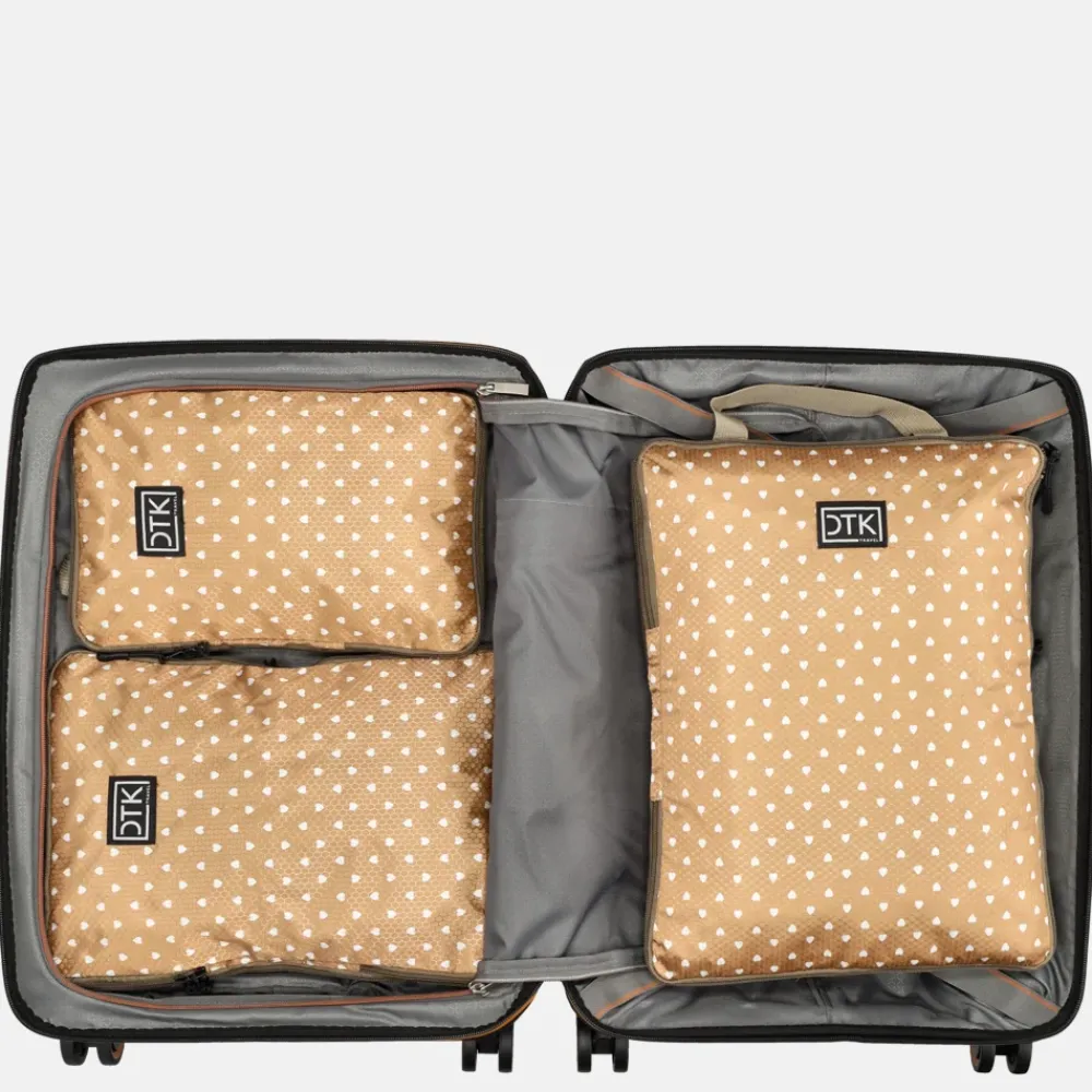 Inpakaccessoires^Duifhuizen packing cubes set compressie taupe