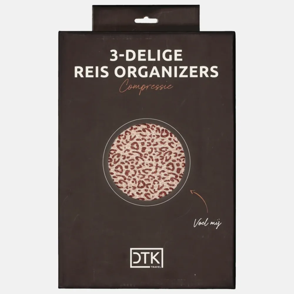 Inpakaccessoires^Duifhuizen packing cubes set compressie panter print