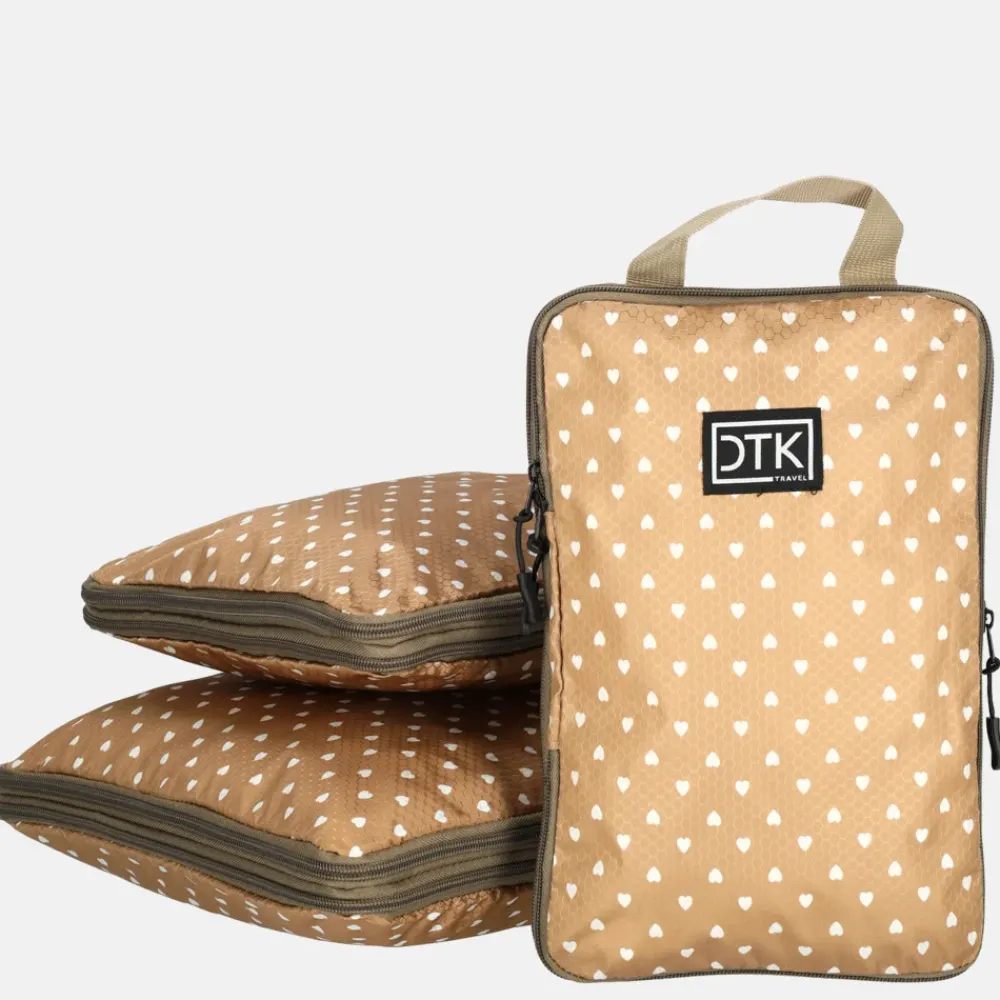 Inpakaccessoires^Duifhuizen packing cubes set compressie taupe