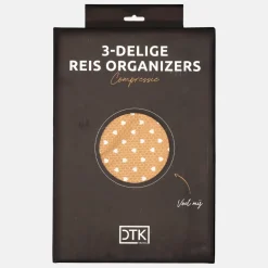 Inpakaccessoires^Duifhuizen packing cubes set compressie taupe