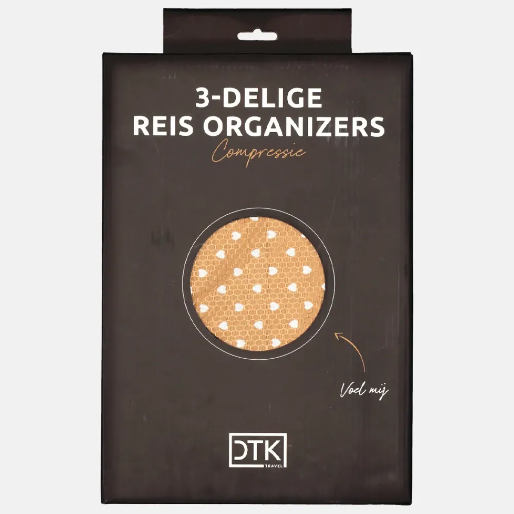 Inpakaccessoires^Duifhuizen packing cubes set compressie taupe