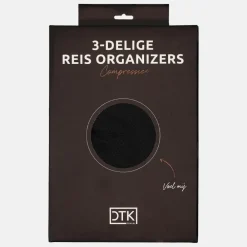 Inpakaccessoires^Duifhuizen packing cubes set compressie zwart