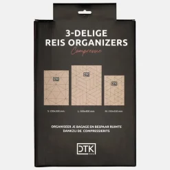 Inpakaccessoires^Duifhuizen packing cubes set compressie zwart