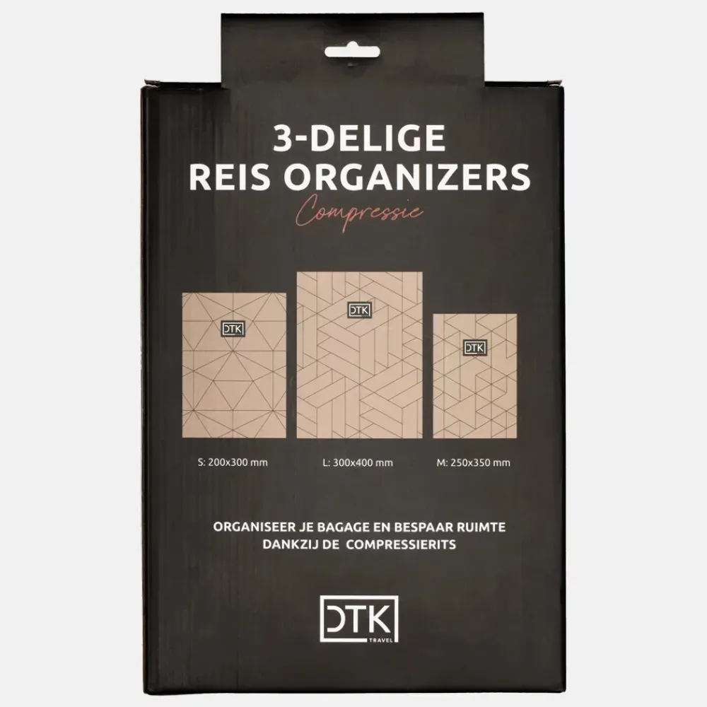 Inpakaccessoires^Duifhuizen packing cubes set compressie zwart