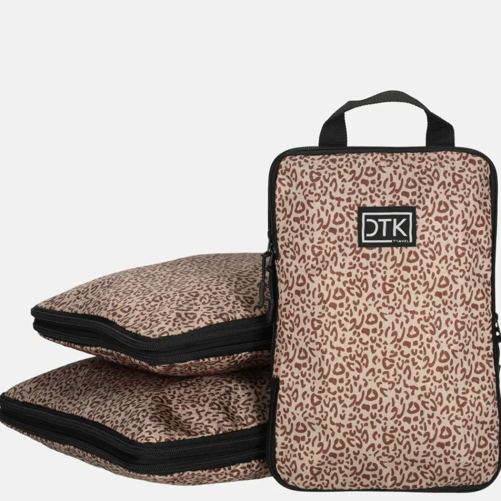 Inpakaccessoires^Duifhuizen packing cubes set compressie panter print