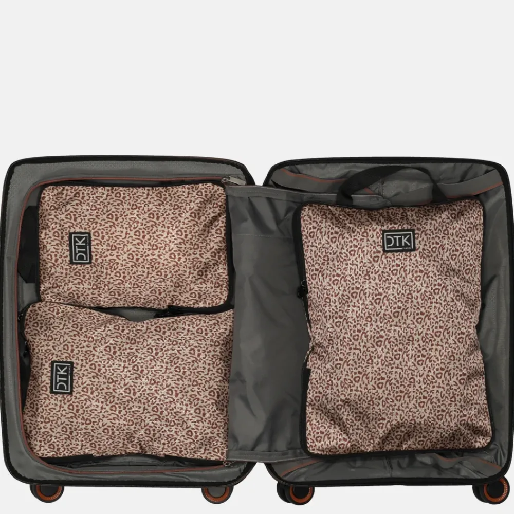 Inpakaccessoires^Duifhuizen packing cubes set compressie panter print