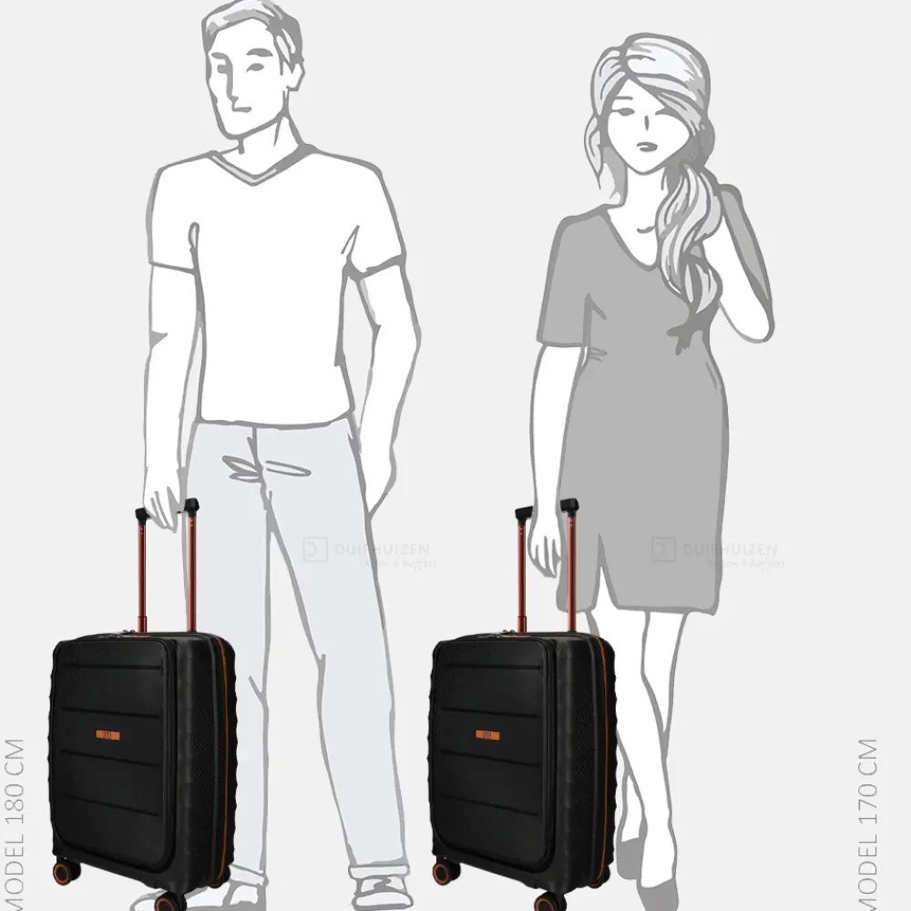 Handbagage Koffers^Duifhuizen Paloma handbagage koffer 55 cm black/copper