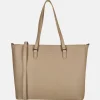 Shoppers^Duifhuizen Saffiano shopper L taupe